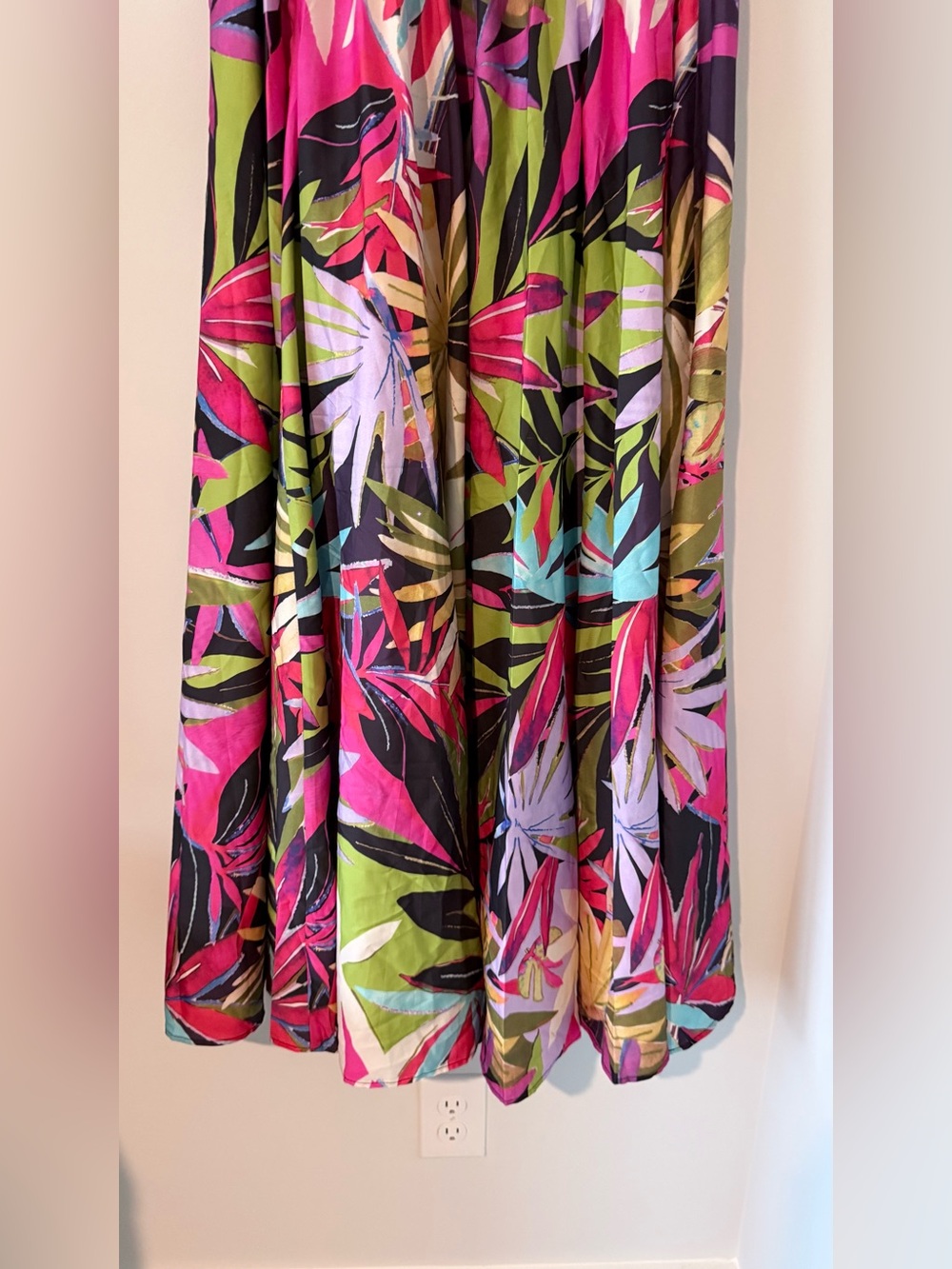 Rachel Tropical Two-Piece Skirt Set in Pink, Green & Black - Picture 4 of 13